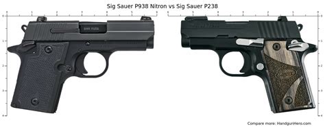 Sig Sauer P238 vs Sig Sauer P938 Nitron size comparison | Handgun Hero