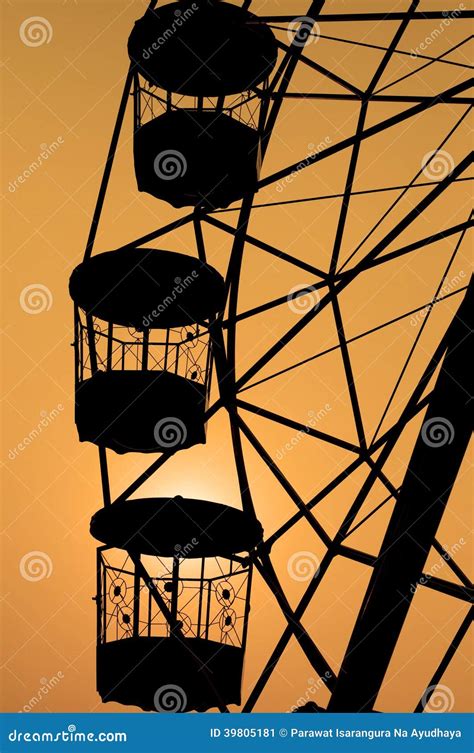 Ferris wheel silhouette. stock image. Image of basket - 39805181