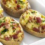 Baked Stuffed Jacket Potatoes | bacon cheese onion