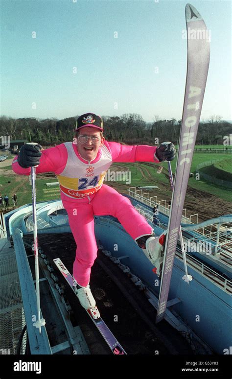 Eddie The Eagle Edwards ski jumper. British Olympic ski jumper Eddie 'The Eagle' Edwards ...