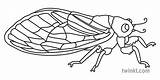 cicada coloring Page Bw Rgb Ver 1 Illustration  Twinkl sketch template