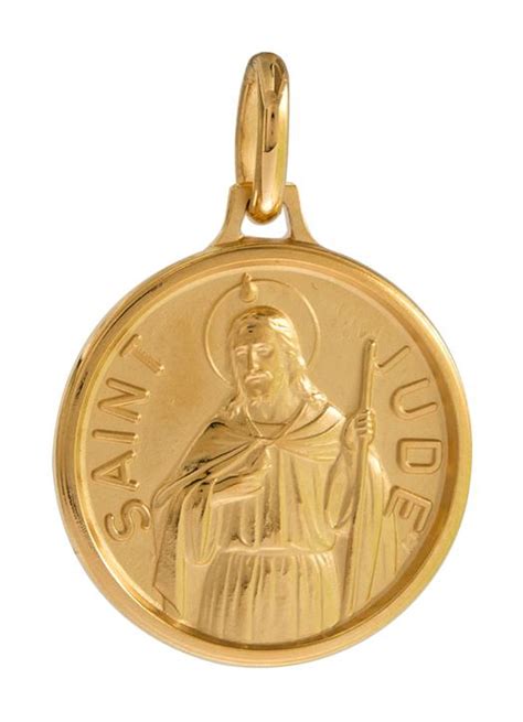 Medal of Saint Jude, gold plated metal - 18 mm - religious medals