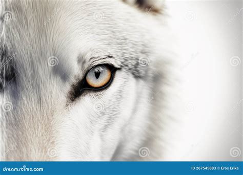 Close Up on a White Wolf Eyes Isolated on White Stock Image - Image of ...