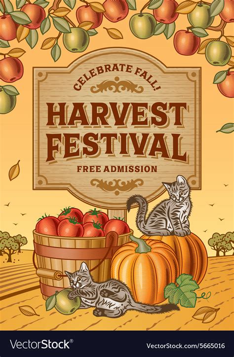 Harvest festival poster Royalty Free Vector Image