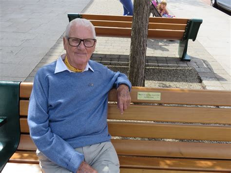 bob lowe on his bench in station road - New Milton