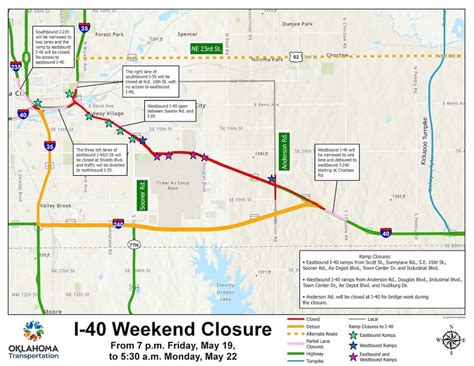 Complete I-40 closure this weekend in Midwest City, Del City