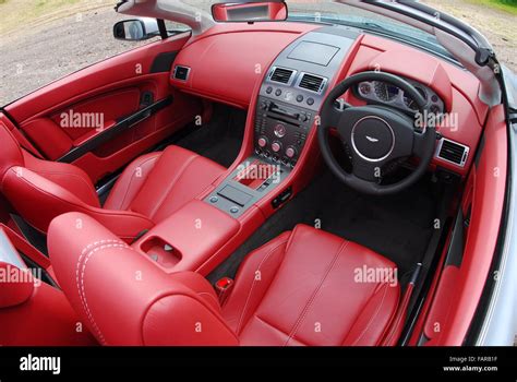 2007 Aston Martin Vantage convertible super car, red leather interior ...