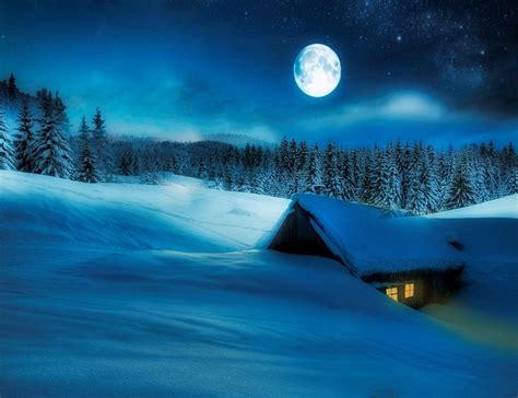 Night Snow Scenes Wallpapers - Wallpaper Cave