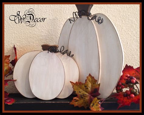 White Pumpkin Thanksgiving decor Wood Pumpkins Rustic Wood | Etsy | Fall wood crafts, Wooden ...