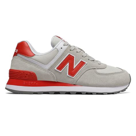 New Balance 574 Grey/ Red | WL574WNB | Sneakerjagers