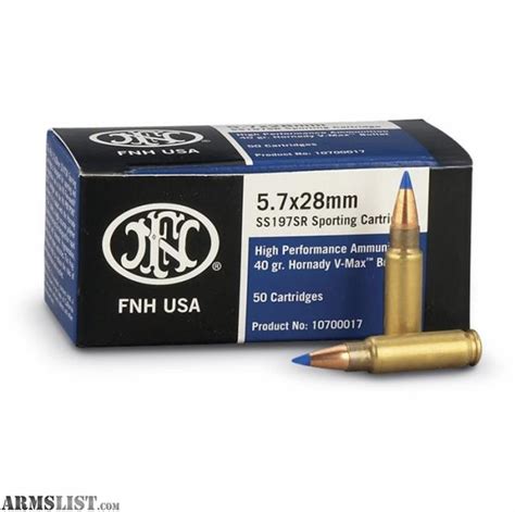 ARMSLIST - For Sale: 5.7x28mm Ammo Federal, FNH Blue Tip, FNH Green Tip