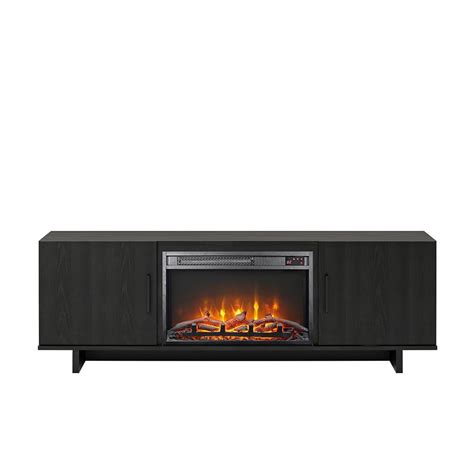 Ameriwood Home Julia 60 in. Electric Fireplace TV Stand in Black Oak-HD23168 - The Home Depot