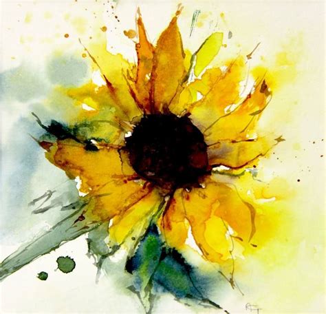 sunflower2 Painting | Watercolor sunflower, Sunflower watercolor painting, Sunflower art