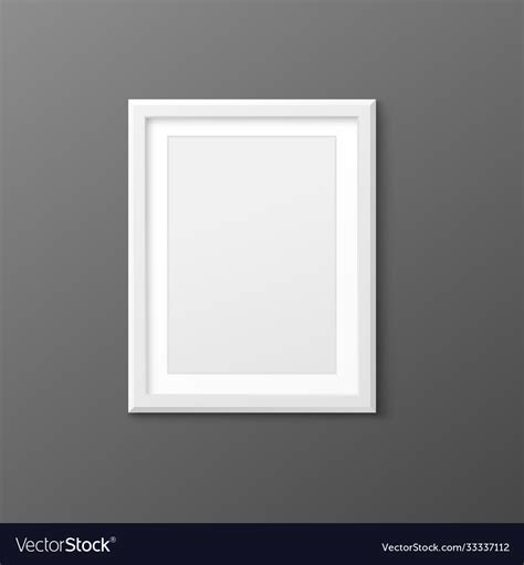 Blank white photo frame mockup on wall realistic Vector Image