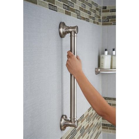 Delta Traditional 18-in Brilliance Stainless Steel Wall Mount (ADA Compliant) Grab Bar (500-lb ...