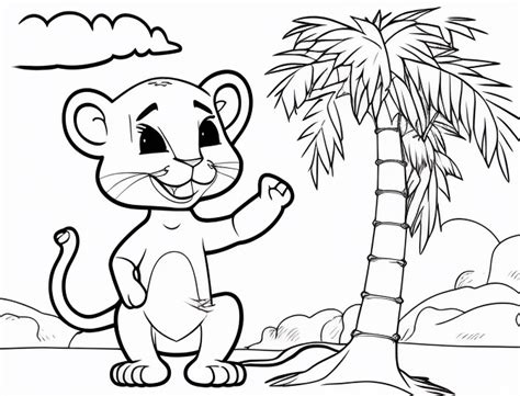 Florida Panther Illustration To Color - Coloring Page