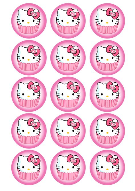 Hello Kitty Edible Cupcake / Cookie Toppers - Itty Bitty Cake Toppers