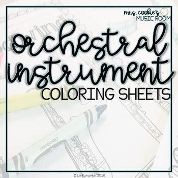 Orchestral Instrument Coloring Sheets by Mrs Cookie's Music Room