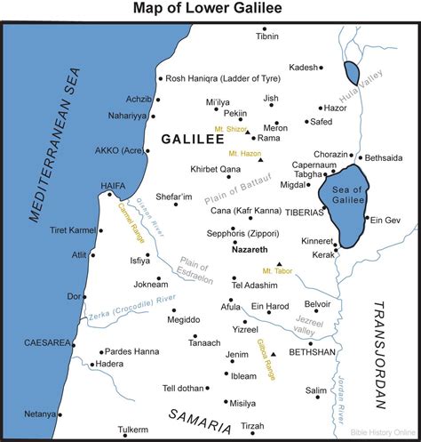 Galilea mapa - Mapa Galilea (Israel)