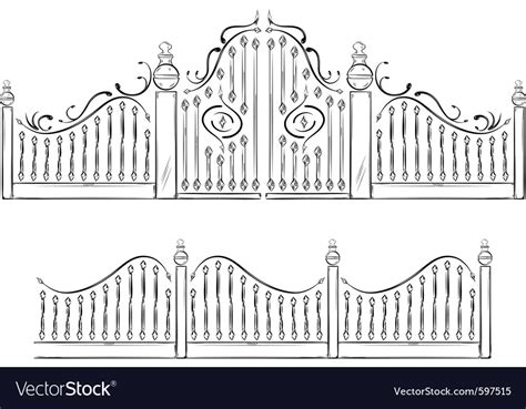 Gate drawing Royalty Free Vector Image - VectorStock