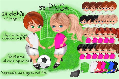 Chibi Dolls, Hobbies - Soccer, Football Graphic by DesignsByAndrea ...