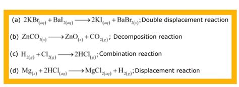 Write the balanced chemical equation for the following and identify the type of reaction in each ...