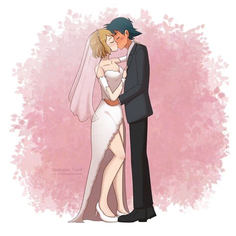 (Comm) Ash and Serena's Wedding Kiss by ipokegear | Pokemon ash and ...