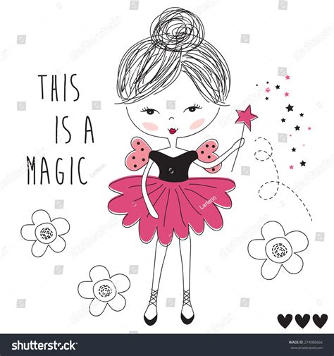 Magic Fairy Girl Vector Illustration - 274085666 : Shutterstock