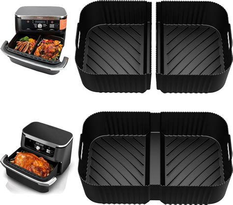 Amazon.com: HOMELYLIFE Air Fryer Silicone Liners for Ninja DZ071 7-QT DualZone Megazone Air ...