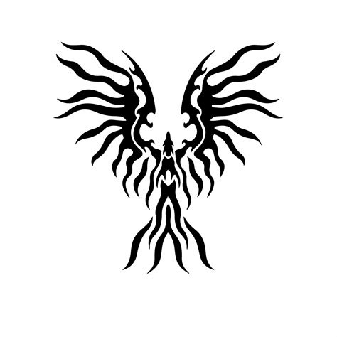 Phoenix Bird Logo. Tribal Tattoo Design. Stencil Vector Illustration ...