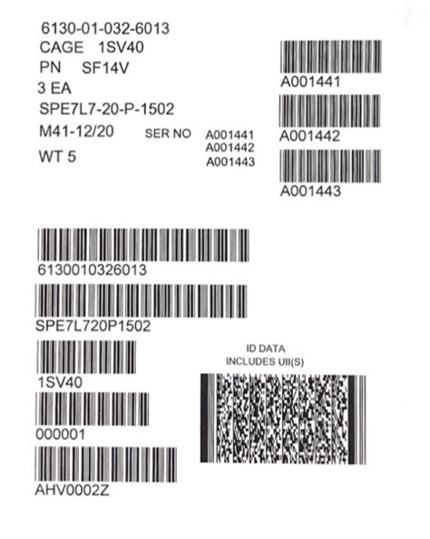 UID Labels | IUID Labels | Comply with Mil-Std-130 | Pre-printed