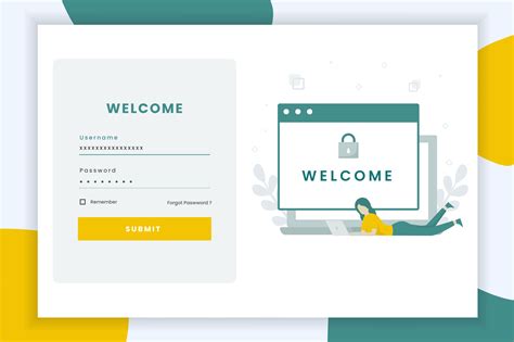 Login Screen Landing Page Template 964117 Vector Art at Vecteezy