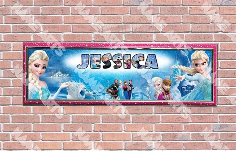 Frozen Disney Elsa Birthday Banner Personalized Custom Design Indoor Outdoor Use Party Banners ...