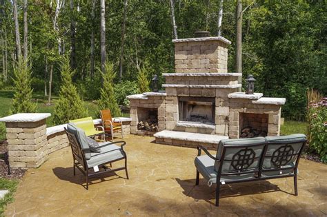 Outdoor Fireplace Landscaping Design in Appleton, WI