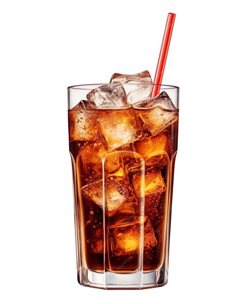 Premium AI Image | delicious coke in a glass cup with straw filled with ...