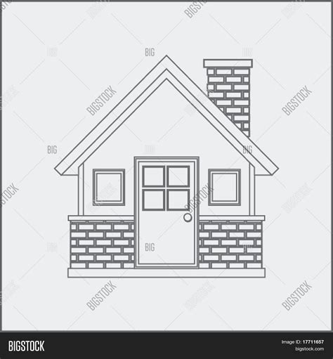 Brick House Drawing Vector & Photo | Bigstock