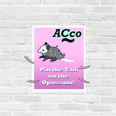 Pin the Tail on the Opossum Pin the Tail Game Cartoon Party Supplies ...