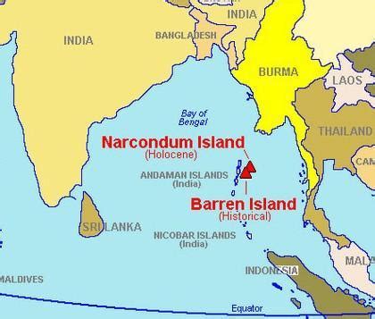 Barren volcano in india map - Brainly.in