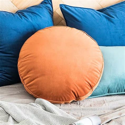 Orange Luxury Velvet Round Pillow Cover 20 Diameter | Etsy