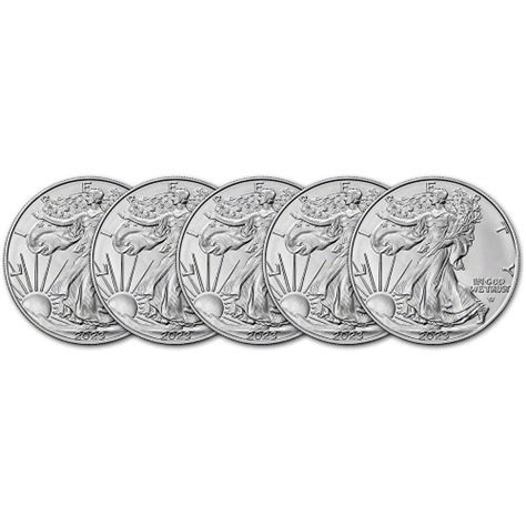 2023 American Silver Eagle 1 oz $1 - BU - Five 5 Coins [23-ASE-BU(5)] - Liberty Coin