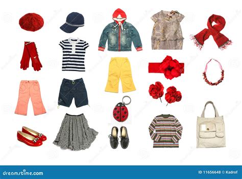 Kids Clothes and Accessories Set Stock Photo - Image of striped, accessory: 11656648