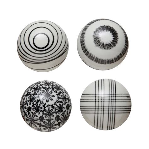 Hand-Painted Stoneware Orb, Black/White - 4 Styles DF4749A by Creative Co-Op at Old Brick ...