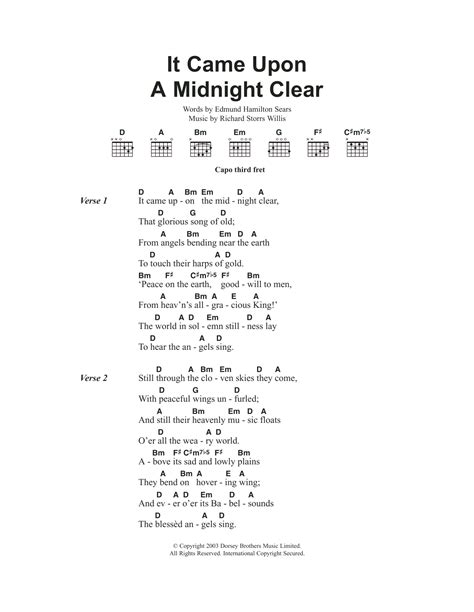 It Came Upon The Midnight Clear by Traditional Carol - Guitar Chords/Lyrics - Guitar Instructor