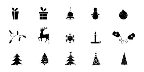 Premium Vector | Collection of Christmas illustrations Contours and ...