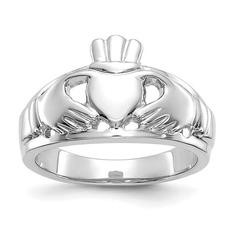 IceCarats - 14kt White Gold Ladies Irish Claddagh Celtic Knot Band Ring ...