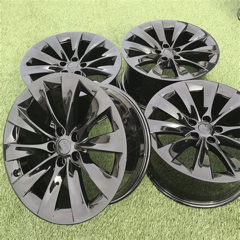 20" TESLA MODEL X RIMS GLOSS BLACK FACTORY OEM GENUINE SET MODELX INCH ...