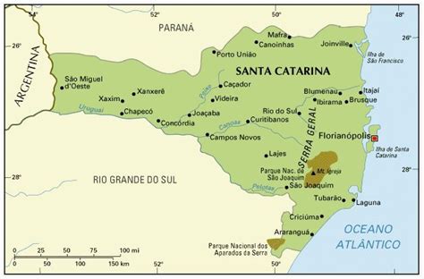 Map of Santa Catarina, Brazil | Santa catarina, Mapa santa catarina ...