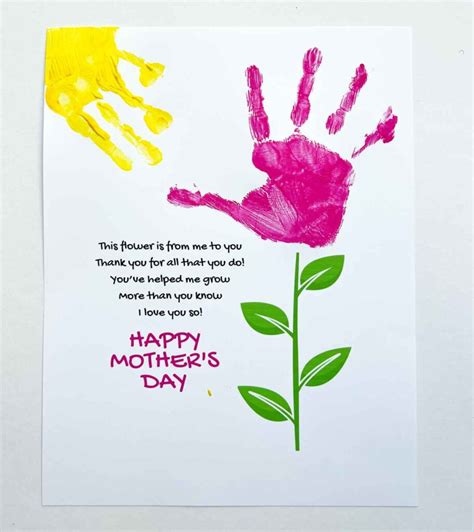 Mother's Day Hand Print Poem (Free Printable) - MindyMakes