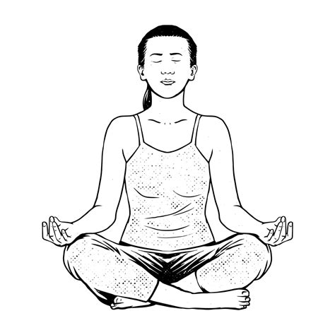 Yoga Meditation in Engraving Style Vector Illustration 2371707 Vector Art at Vecteezy