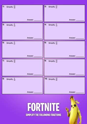 Fortnite - Maths Activities | Teaching Resources